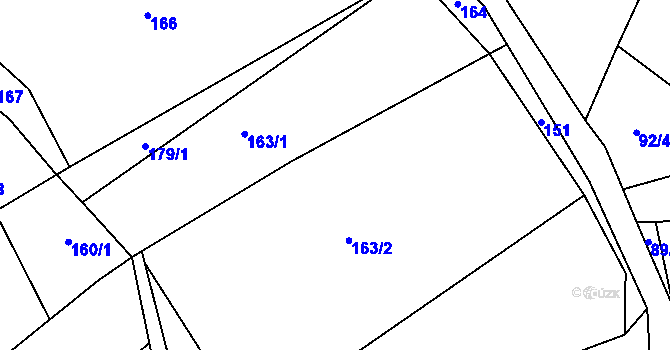 Parcela st. 163 v KÚ Domoraz, Katastrální mapa