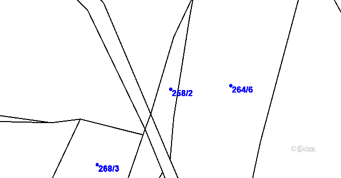 Parcela st. 258/2 v KÚ Domoraz, Katastrální mapa