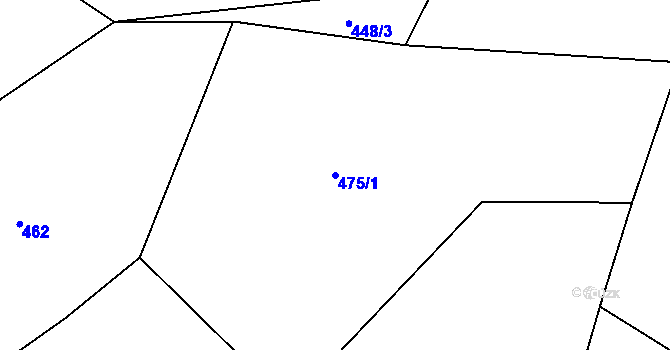 Parcela st. 475/1 v KÚ Domoraz, Katastrální mapa