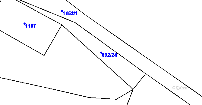 Parcela st. 692/24 v KÚ Domoraz, Katastrální mapa