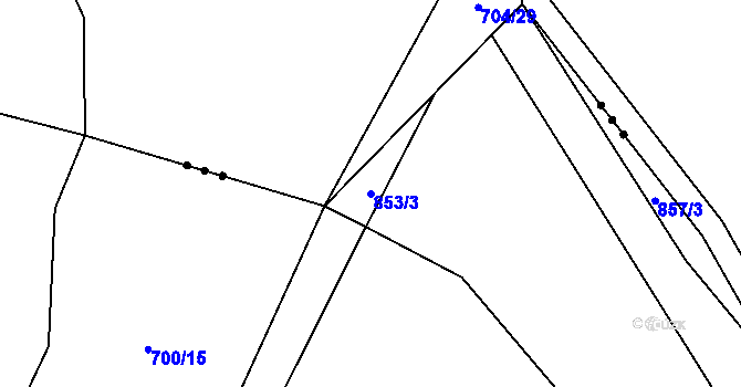 Parcela st. 853/3 v KÚ Domoraz, Katastrální mapa