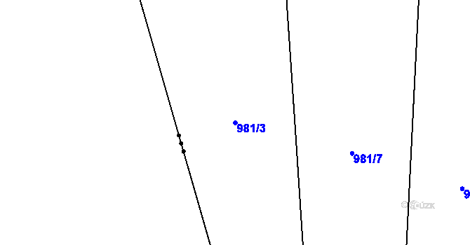 Parcela st. 981/3 v KÚ Domoraz, Katastrální mapa