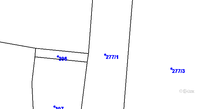 Parcela st. 277/1 v KÚ Domoraz, Katastrální mapa