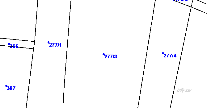Parcela st. 277/3 v KÚ Domoraz, Katastrální mapa