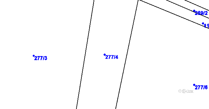 Parcela st. 277/4 v KÚ Domoraz, Katastrální mapa