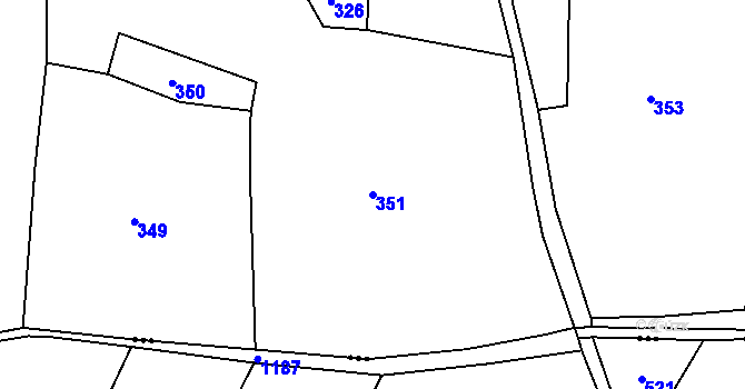 Parcela st. 351 v KÚ Domoraz, Katastrální mapa