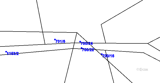 Parcela st. 700/24 v KÚ Domoraz, Katastrální mapa