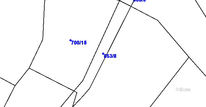 Parcela st. 853/8 v KÚ Domoraz, Katastrální mapa