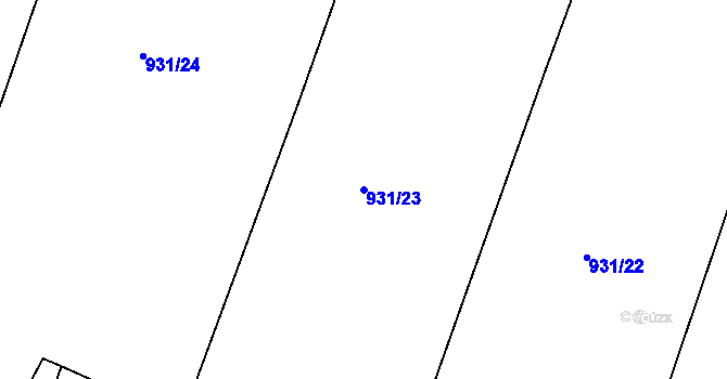 Parcela st. 931/23 v KÚ Domoraz, Katastrální mapa