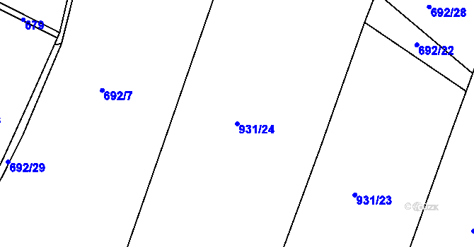 Parcela st. 931/24 v KÚ Domoraz, Katastrální mapa