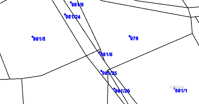 Parcela st. 981/8 v KÚ Domoraz, Katastrální mapa