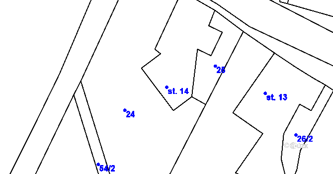 Parcela st. 14 v KÚ Domoslavice, Katastrální mapa