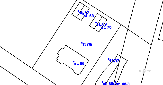 Parcela st. 137/5 v KÚ Domoslavice, Katastrální mapa