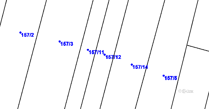 Parcela st. 157/12 v KÚ Domoslavice, Katastrální mapa