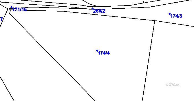 Parcela st. 174/4 v KÚ Domoslavice, Katastrální mapa