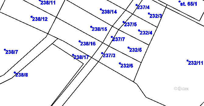 Parcela st. 237/3 v KÚ Domoslavice, Katastrální mapa