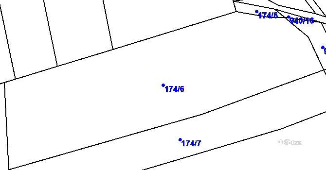 Parcela st. 174/6 v KÚ Domoslavice, Katastrální mapa