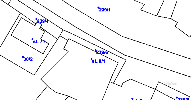 Parcela st. 239/6 v KÚ Domoslavice, Katastrální mapa
