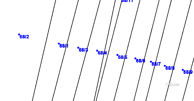 Parcela st. 68/4 v KÚ Sylvárův Újezd, Katastrální mapa