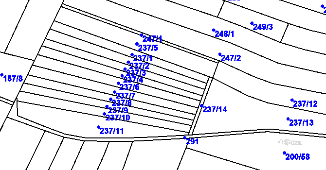 Parcela st. 237 v KÚ Sylvárův Újezd, Katastrální mapa
