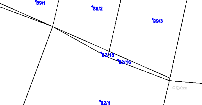 Parcela st. 82/15 v KÚ Sylvárův Újezd, Katastrální mapa