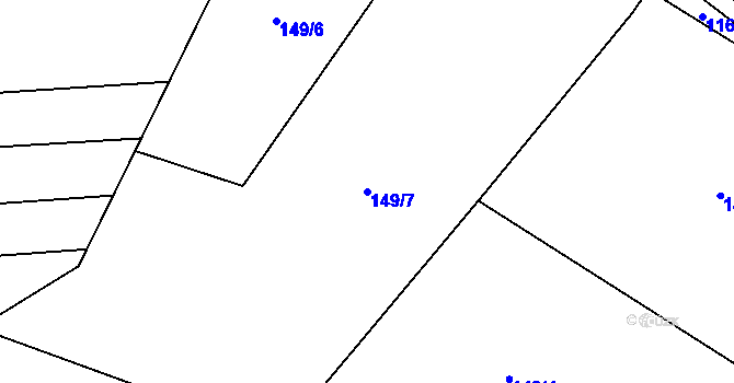 Parcela st. 149/7 v KÚ Sylvárův Újezd, Katastrální mapa