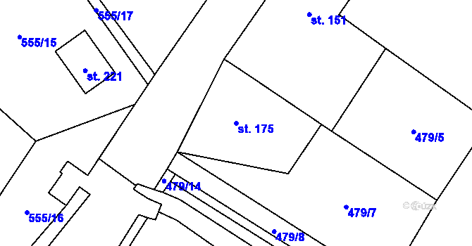 Parcela st. 175 v KÚ Domousnice, Katastrální mapa
