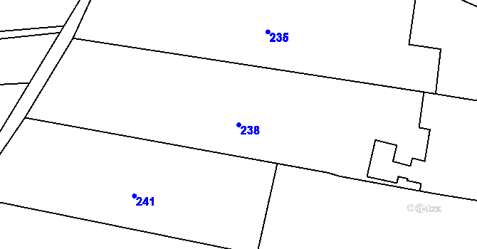 Parcela st. 238 v KÚ Domoušice, Katastrální mapa