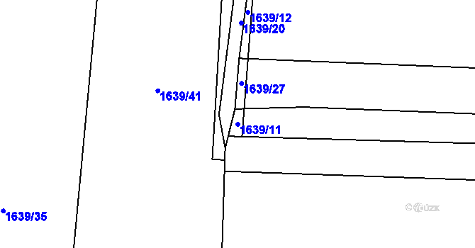Parcela st. 1639/11 v KÚ Domoušice, Katastrální mapa