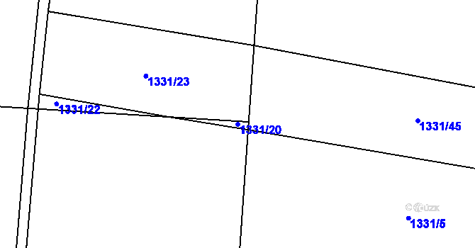 Parcela st. 1331/20 v KÚ Domoušice, Katastrální mapa