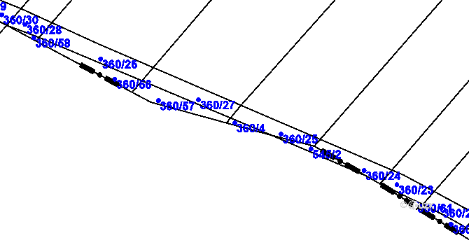 Parcela st. 360/4 v KÚ Doňov, Katastrální mapa