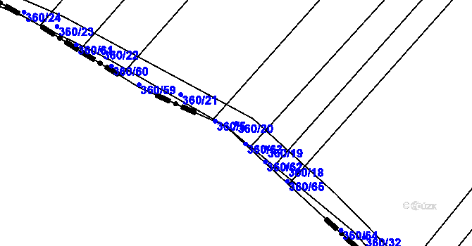 Parcela st. 360/20 v KÚ Doňov, Katastrální mapa