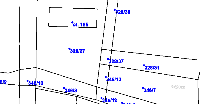 Parcela st. 328/36 v KÚ Doubek, Katastrální mapa
