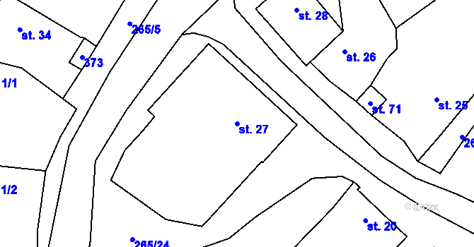 Parcela st. 27 v KÚ Doubek, Katastrální mapa