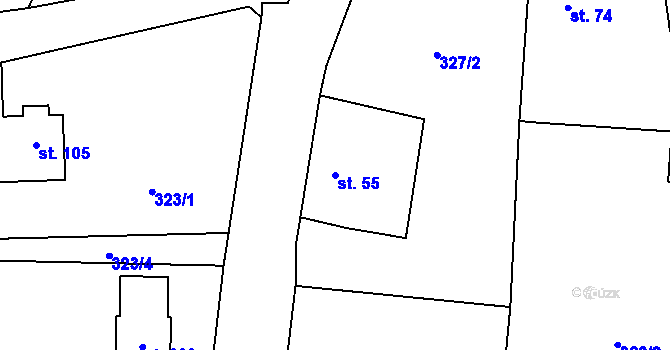 Parcela st. 55 v KÚ Doubek, Katastrální mapa
