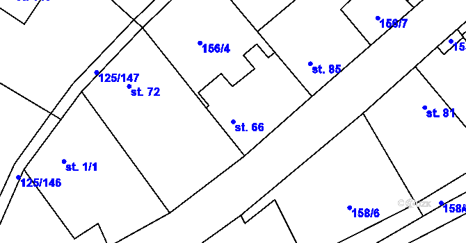 Parcela st. 66 v KÚ Doubek, Katastrální mapa