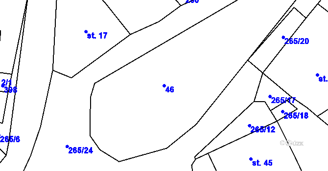 Parcela st. 46 v KÚ Doubek, Katastrální mapa