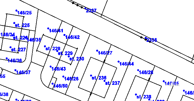 Parcela st. 146/27 v KÚ Doubek, Katastrální mapa