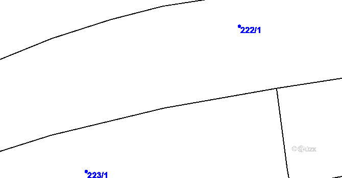 Parcela st. 222/2 v KÚ Doubek, Katastrální mapa