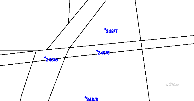 Parcela st. 248/6 v KÚ Doubek, Katastrální mapa