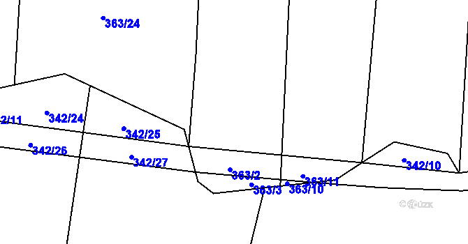 Parcela st. 363/22 v KÚ Doubek, Katastrální mapa