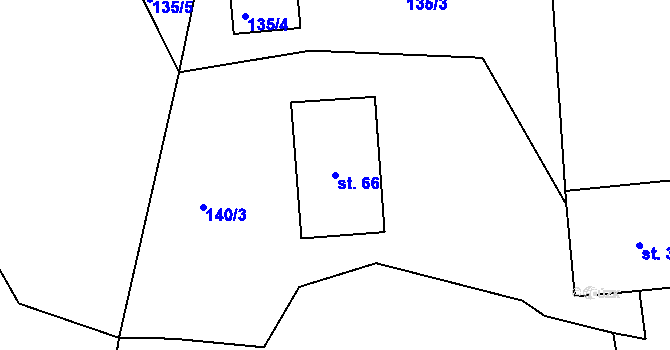 Parcela st. 66 v KÚ Cihelny, Katastrální mapa