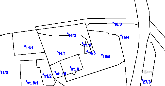 Parcela st. 6 v KÚ Cihelny, Katastrální mapa