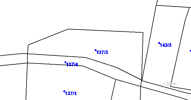 Parcela st. 137/3 v KÚ Cihelny, Katastrální mapa