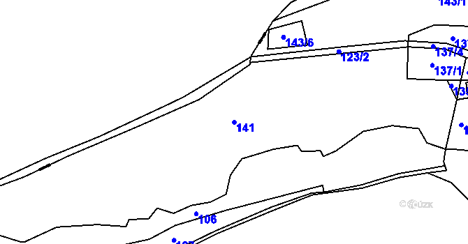 Parcela st. 141 v KÚ Cihelny, Katastrální mapa