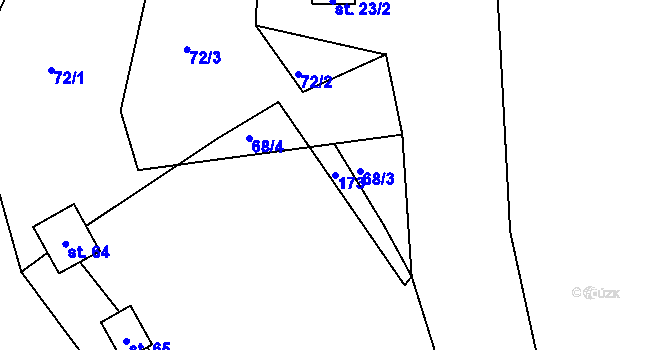 Parcela st. 173 v KÚ Cihelny, Katastrální mapa