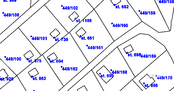 Parcela st. 449/161 v KÚ Doubí u Karlových Var, Katastrální mapa
