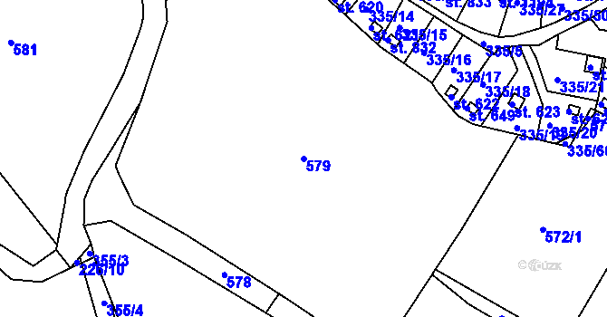 Parcela st. 579 v KÚ Doubí u Karlových Var, Katastrální mapa