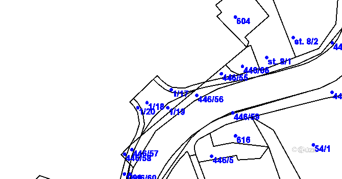 Parcela st. 1/17 v KÚ Doubí u Karlových Var, Katastrální mapa