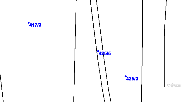 Parcela st. 425/5 v KÚ Doubí u Karlových Var, Katastrální mapa